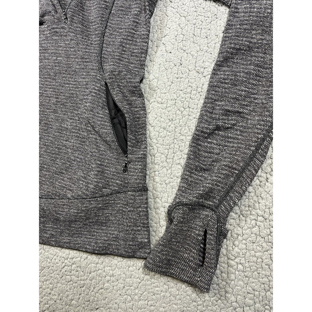 Lululemon Women's 4 Think Fast 1/4 Zip Pullover Heathered Herringbone Black Gray - Picture 4 of 10